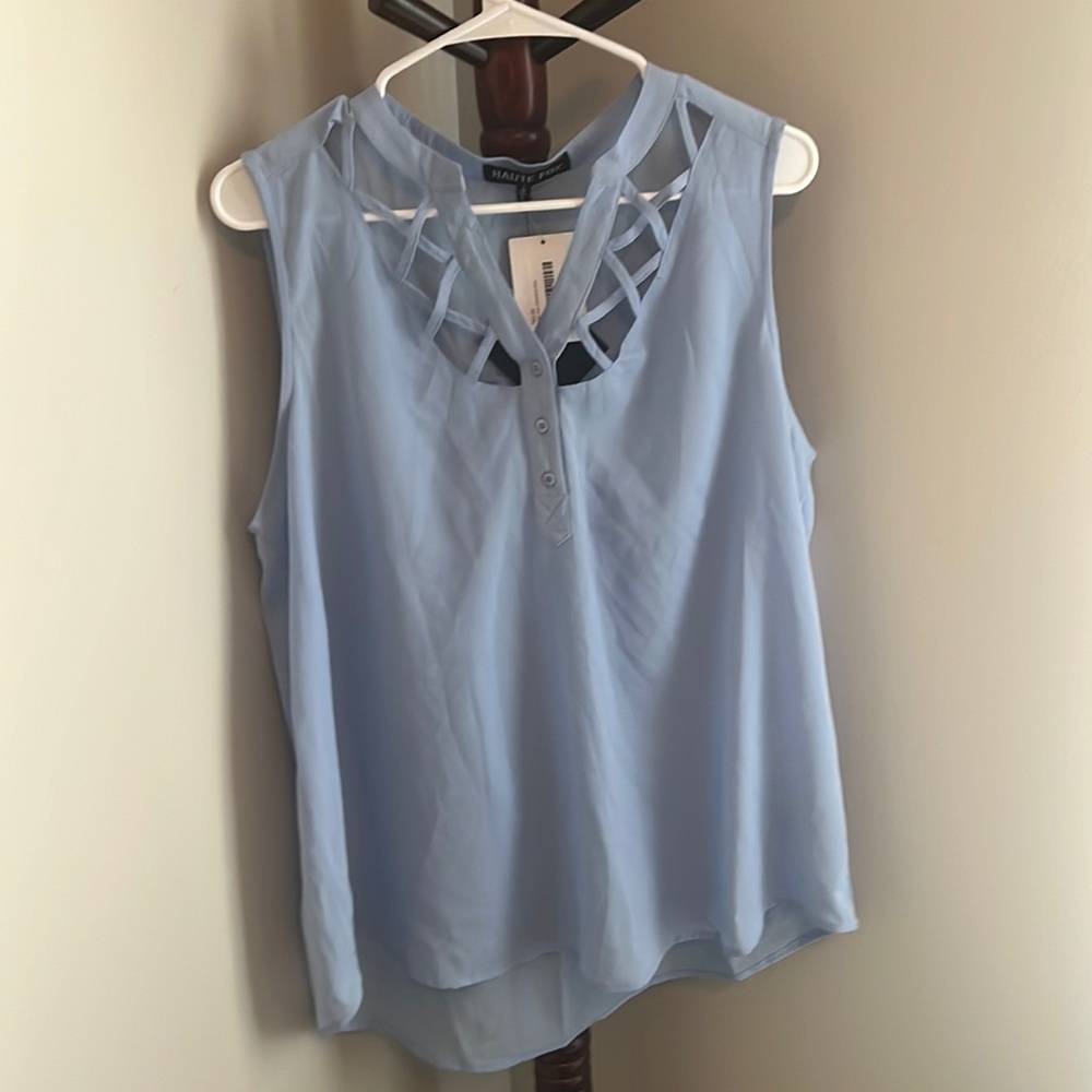 Light blue/periwinkle blouse size 2X